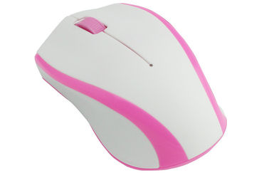 Rato 2.4GHz sem fio óptico cor-de-rosa branco do plug and play 3D para o Desktop/computador