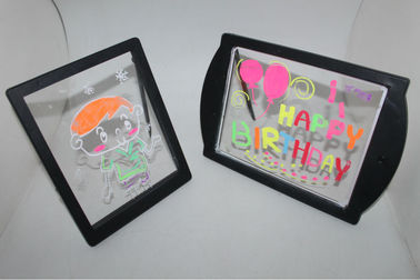 Placa de escrita fluorescente conduzida portátil pequena mágica com pena de marcador 20 x 3 x 22.5cm