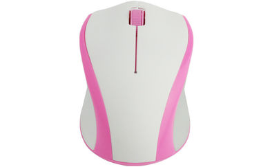 Rato 2.4GHz sem fio óptico cor-de-rosa branco do plug and play 3D para o Desktop/computador
