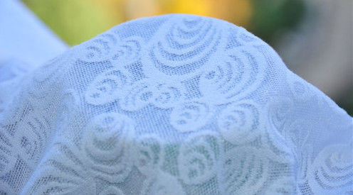 Tela branca do vestido de casamento da tela de estofamento do jacquard, largura 57